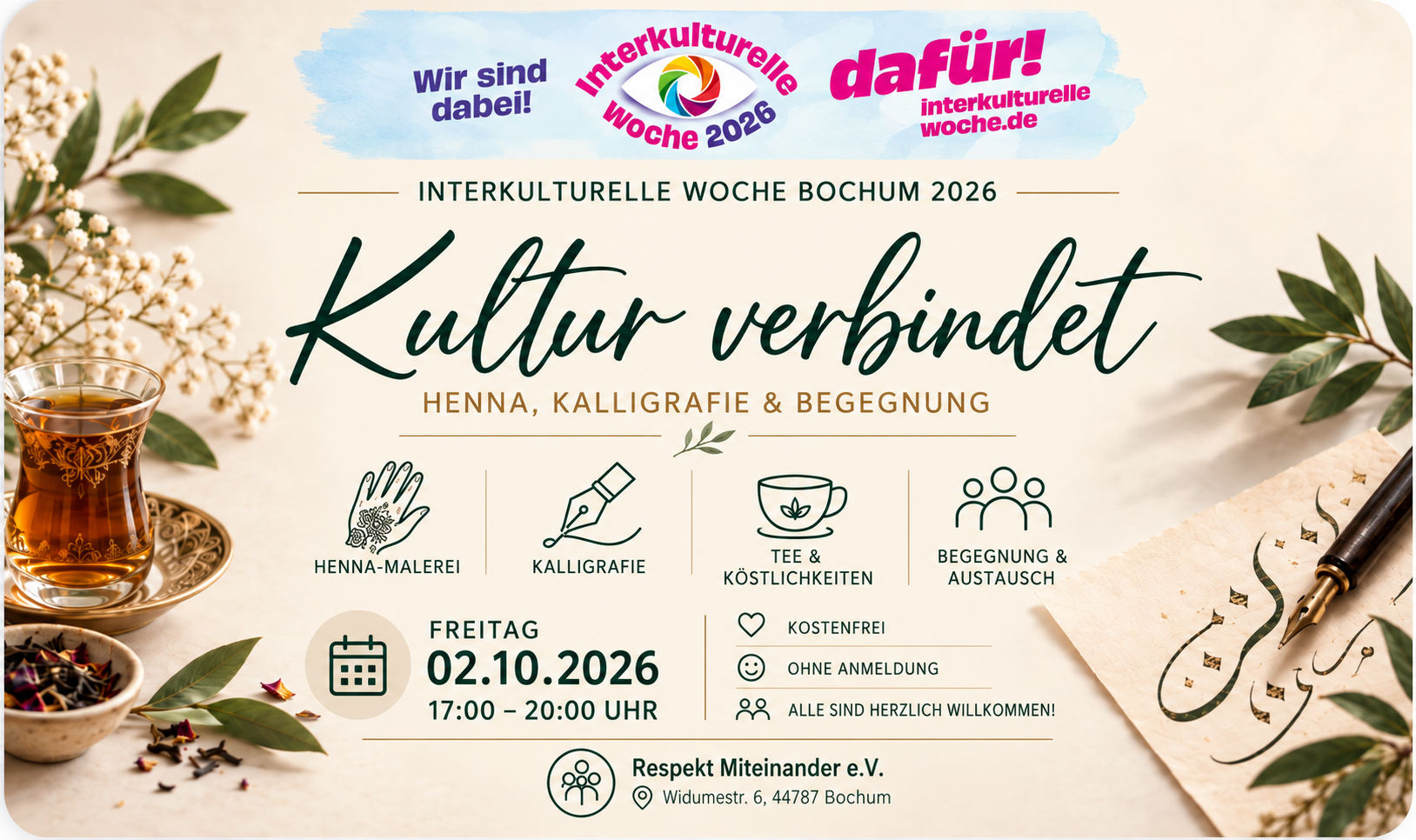 Kultur verbindet – Henna, Kalligrafie & Begegnung